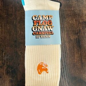 Carnival 10 Year Cream & Orange Crew Socks